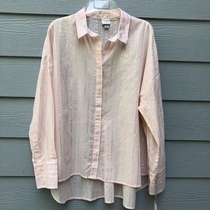 a new day NWT Pink w/Silver Long Sleeve Large
